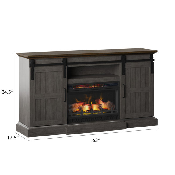 Gracie Oaks Hammad TV Stand for TVs up to 70" with Electric Fireplace